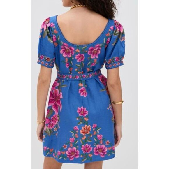 FARM Rio Women's Blue Summer Fruit Scarf Dress size L - Picture 11 of 11